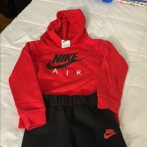 Nike Air Red Hoodie with Black Joggers